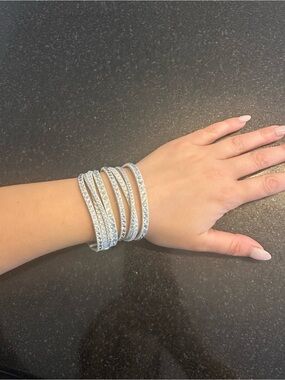 Swarovski Silver Crystal Wrap Bracelet